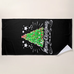 Christmas Tree Merry Christmas Essential Beach Towel