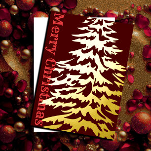 Christmas Tree Merry Christmas Foil Holiday Card