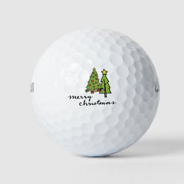 Christmas Tree Merry Christmas Golf Balls (Front)