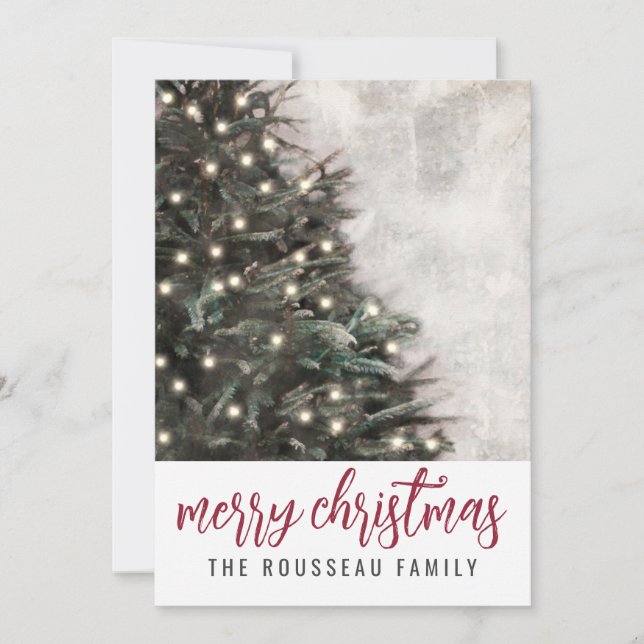 Christmas Tree Merry Christmas Holiday Card (Front)