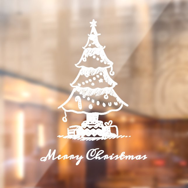 Christmas Tree Merry Christmas | Holiday  Window Cling (Sheet 2)