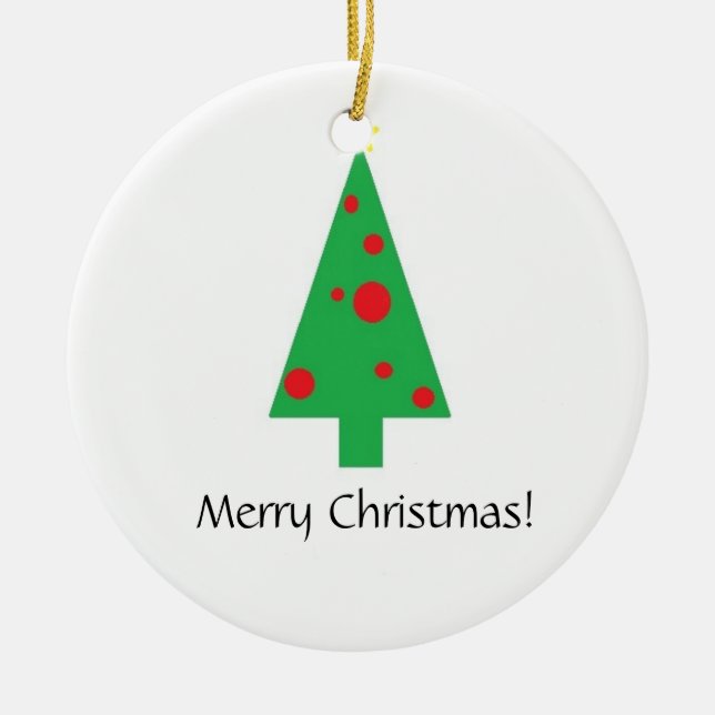 christmas tree, MERRY CHRISTMAS!, Merry Christmas! Ceramic Tree Decoration (Front)