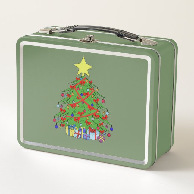 Christmas tree metal lunch box (Front)