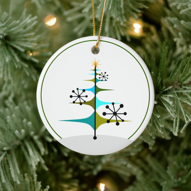 Christmas Tree - Mid Century Atomic Ceramic Tree Decoration (Tree)