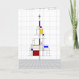 Christmas Tree - Minimalist Grid Holiday Card