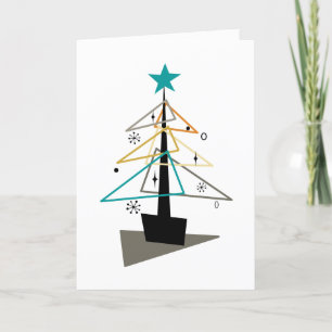 Christmas Tree - Minimalist Triangles Holiday Card