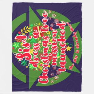Christmas tree, mission, army fleece blanket