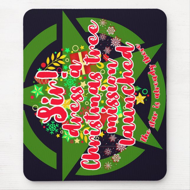 Christmas tree, mission, army mouse mat (Front)