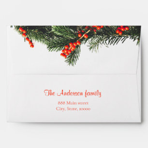 Christmas Tree Mistletoe Winter Holidays Envelope