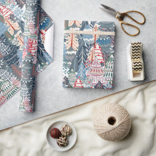 Christmas Tree Modern Festive Winter Holiday Wrapping Paper