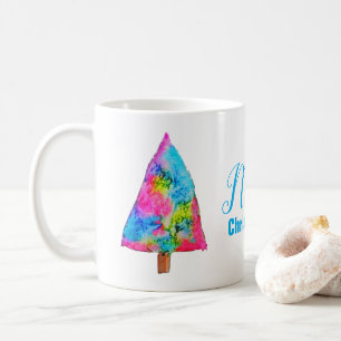 Christmas tree modern funky colours coffee mug