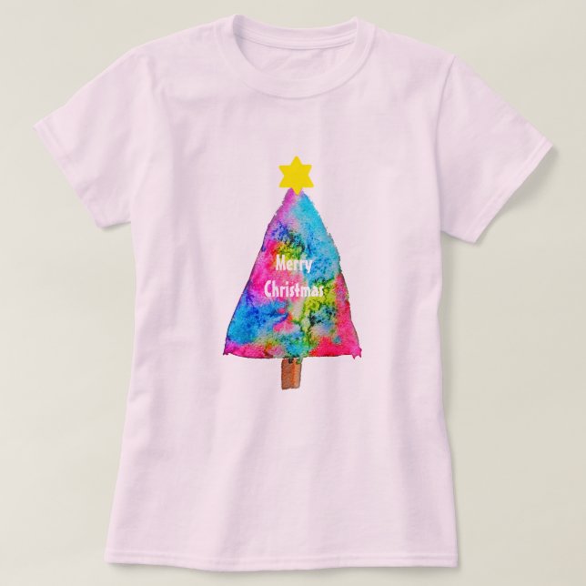 Christmas tree modern funky colours T-Shirt (Design Front)