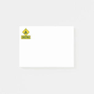 Christmas Tree Modern Holiday Road Warning Sign Post-it Notes