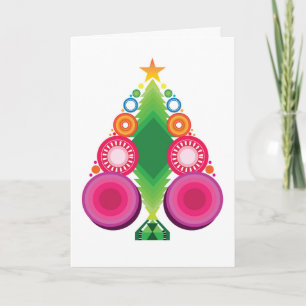 Christmas Tree Modern Illustration Design Holiday Card