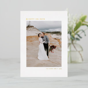 Christmas Tree Modern Minimalist Photo Foil Holiday Card