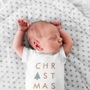 Christmas Tree Modern Minimalist Scandinavian Baby Bodysuit