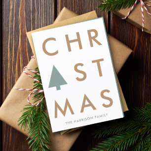 Christmas Tree Modern Minimalist Scandinavian Holiday Card