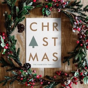 Christmas Tree Modern Minimalist Scandinavian Holiday Card