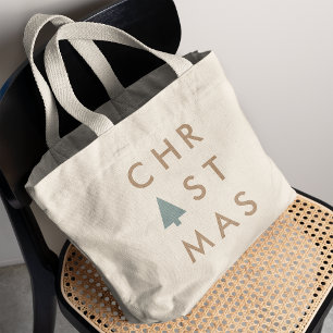 Christmas Tree Modern Minimalist Scandinavian Large Tote Bag