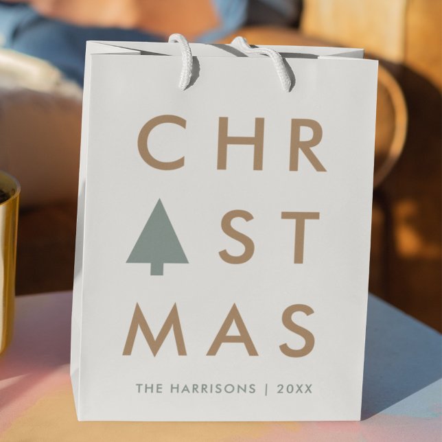 Christmas Tree | Modern Minimalist Scandinavian Medium Gift Bag (Creator Uploaded)