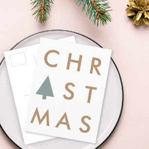 Christmas Tree Modern Minimalist Scandinavian Postcard