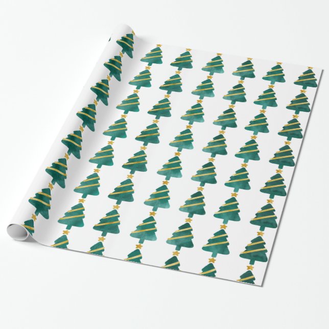Christmas tree modern stylish wrapping paper (Unrolled)