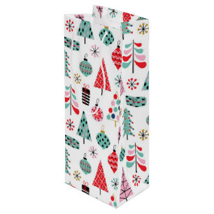 Christmas tree. Modern winter holiday pattern Wine Gift Bag