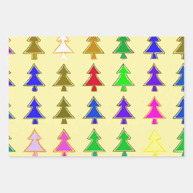 Christmas tree Modern wrapping paper (Front)
