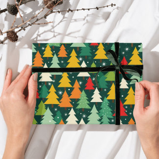  Christmas tree Modern wrapping paper Pattern