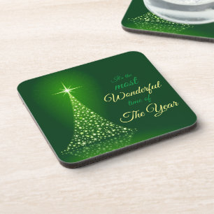 Christmas Tree Most Wonderful Time of Year Coaster