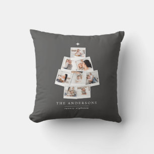 Christmas tree multi photo holiday cushion