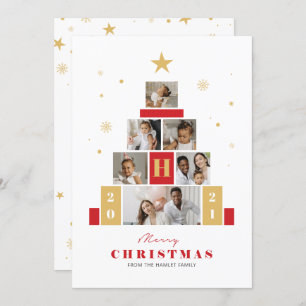 Christmas Tree multiple modern Photo Holiday Card