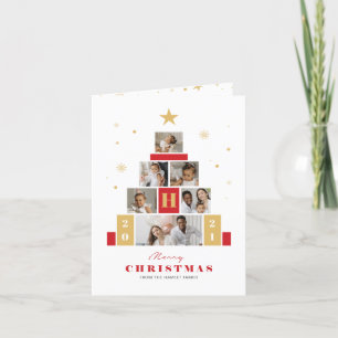 Christmas Tree multiple modern Photo Holiday Card
