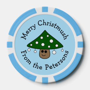 Christmas Tree Mushroom Poker Chips