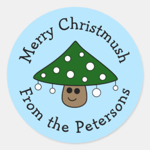 Christmas Tree Mushroom Stickers