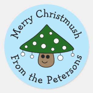 Christmas Tree Mushroom Stickers