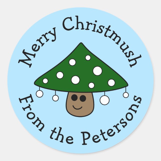 Christmas Tree Mushroom Stickers (Front)