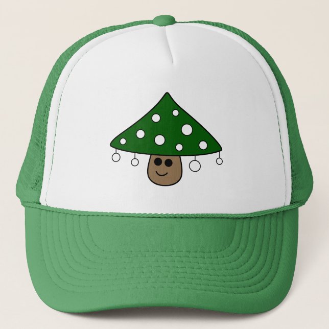 Christmas Tree Mushroom Trucker Hat (Front)
