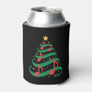 Christmas Tree Music Notes Star Xmas Melody Can Cooler