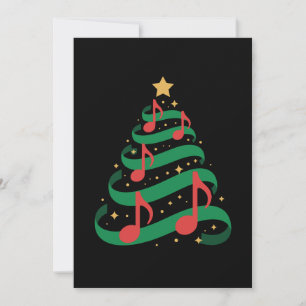Christmas Tree Music Notes Star Xmas Melody Invitation