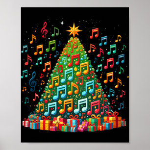 Christmas Tree Musical Note Music Teacher Musician Poster