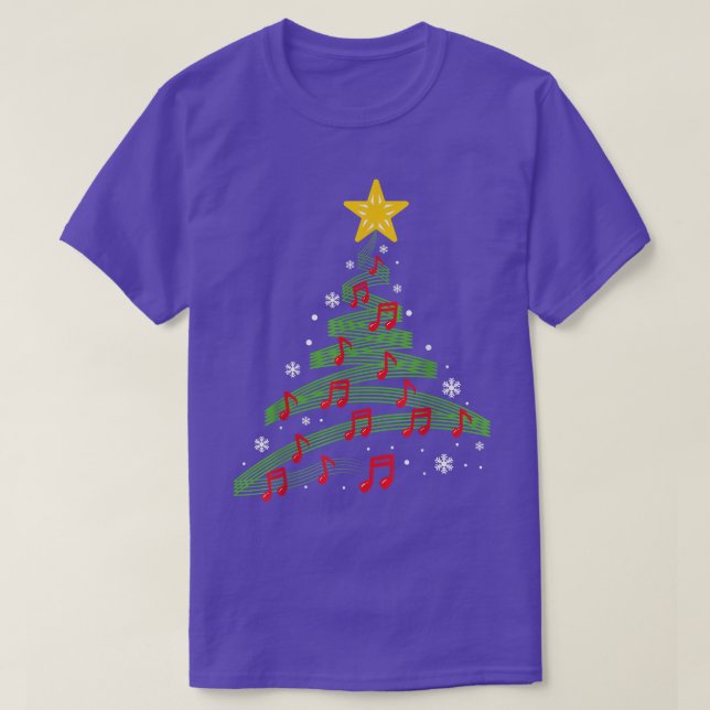 Christmas Tree Musical Notes Song Xmas Musician Pa T-Shirt (Design Front)