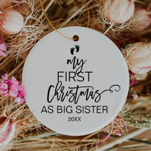 Christmas Tree My First Christmas as Big Sister Ceramic Tree Decoration