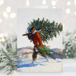 Christmas Tree |  N.C. Wyeth Holiday Card<br><div class="desc">Christmas Tree – Chadds Ford (1922) | N.C. Wyeth’s 1922 painting, Christmas Tree – Chadds Ford, beautifully captures a wintry Christmas scene of a man carrying a freshly cut tree through the snow-covered countryside of Chadds Ford, Pennsylvania. The man is bundled warmly, with his sturdy stance conveying the effort of...</div>