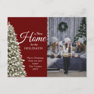 Christmas Tree New Home for Holidays Photo Moving Postcard