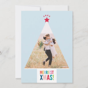 CHRISTMAS TREE newlywed fun modern minimal Holiday Card