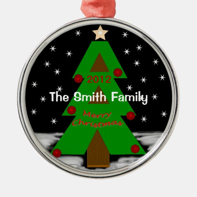 Christmas Tree Night - Personalise Ornament (Front)