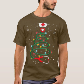 Christmas Tree Nursing  Funny Nurse RN LPN Squad X T-Shirt