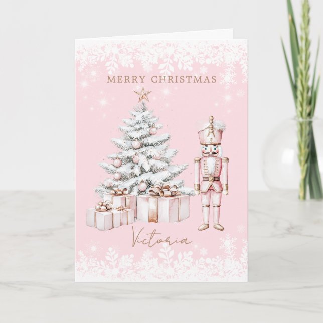 Christmas Tree Nutcracker Snowflakes  Card (Front)