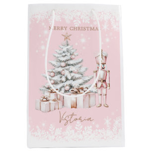 Christmas Tree Nutcracker Snowflakes Medium Gift Bag
